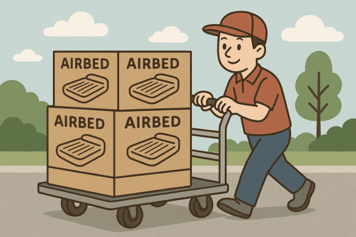 エアベットを運んでいるん男性