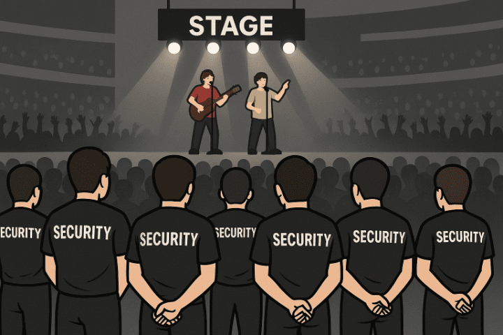 ライブのセキュリティしているバイト