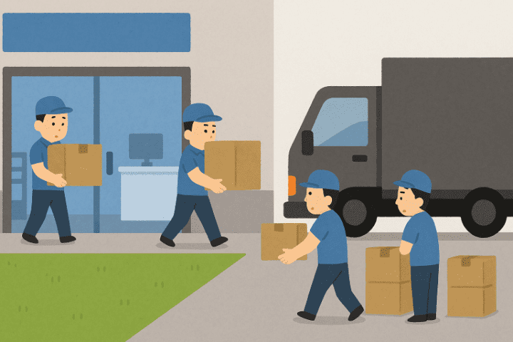 事務所移動のバイトをしている人達